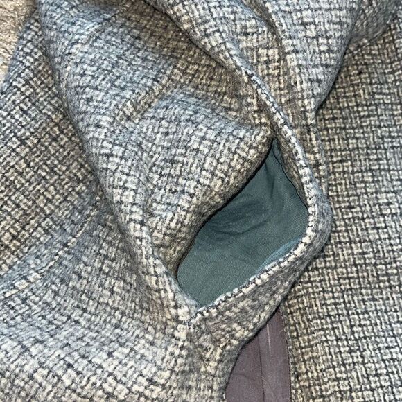 Vintage Harris Tweed Plymouth Of Boston Trench Coat Gray Scottish Top O’ Tweed 1 - Picture 13 of 16